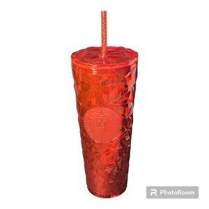 Starbucks Christmas Holidays 2023 Red Diamond Prism Crystal Venti 24oz Tumbler